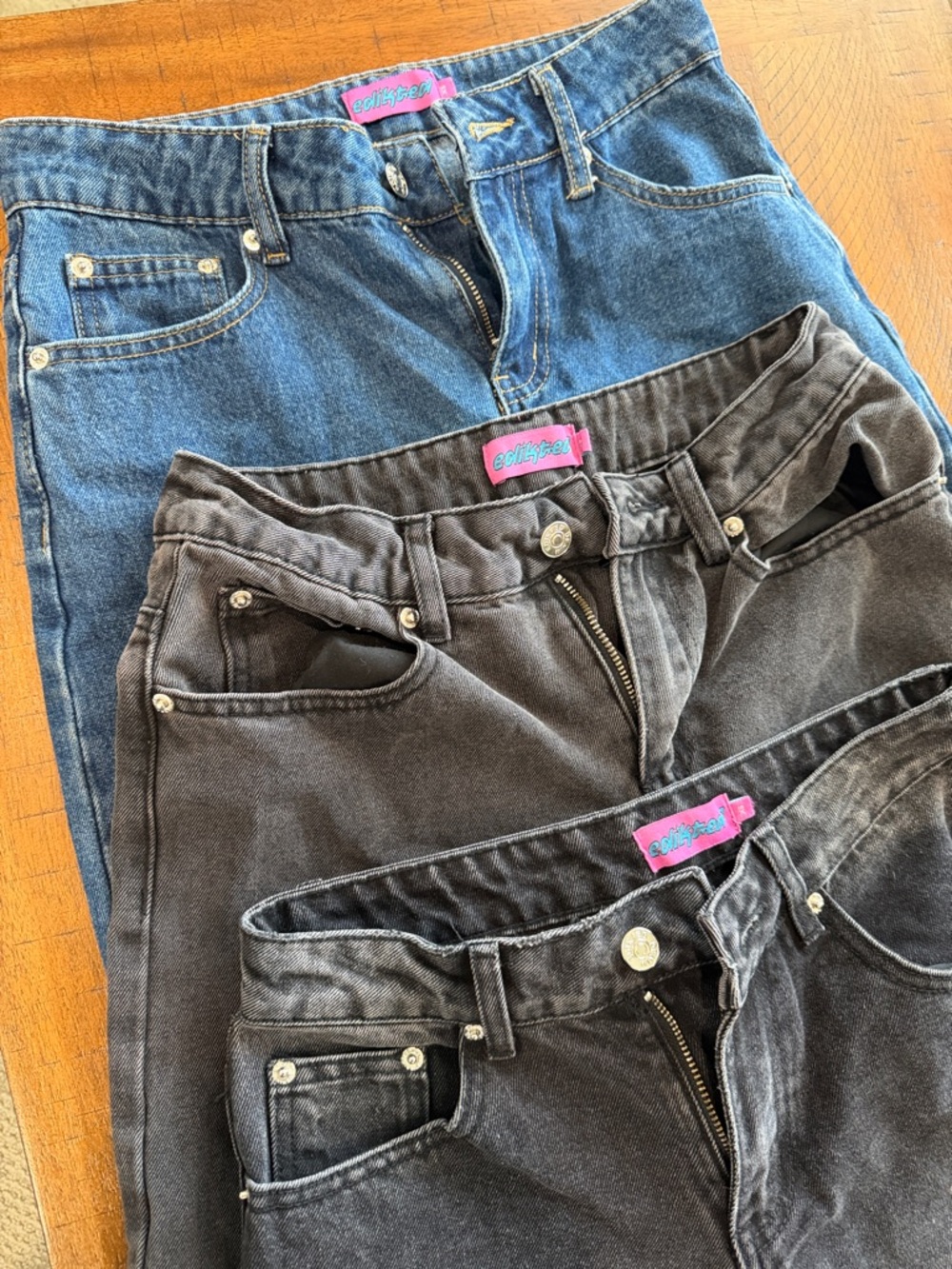 Edikted Women's Jeans - Blue and Black Washes
